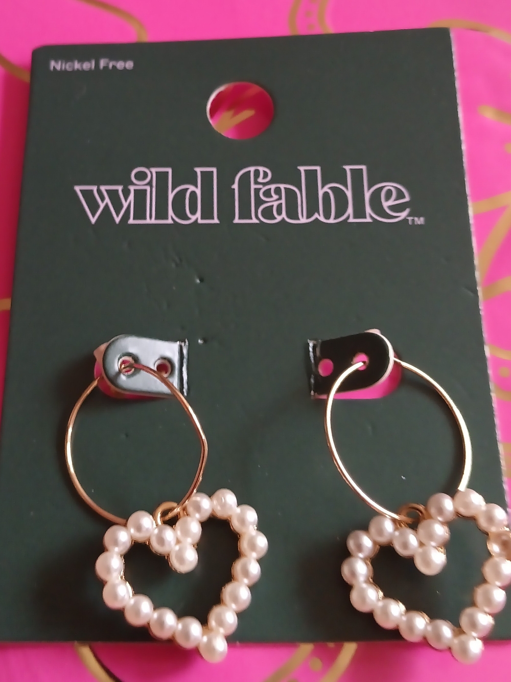 WILD FABLE FAUX PEARL HOOPS